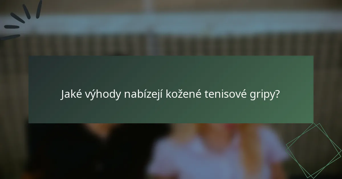 Jaké výhody nabízejí kožené tenisové gripy?