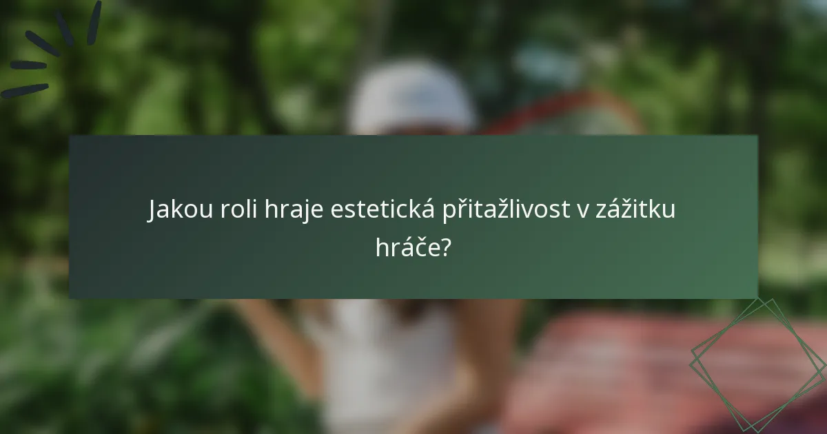 Jakou roli hraje estetická přitažlivost v zážitku hráče?